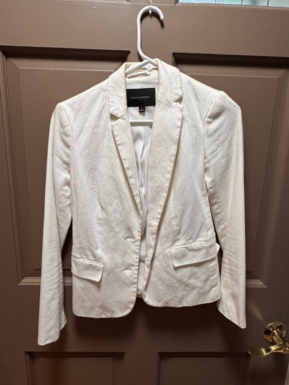 Banana Republic White Textured Blazer Size 0